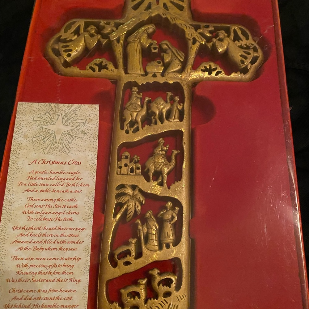 Vintage… Gold Decorative Christmas Cross Never used